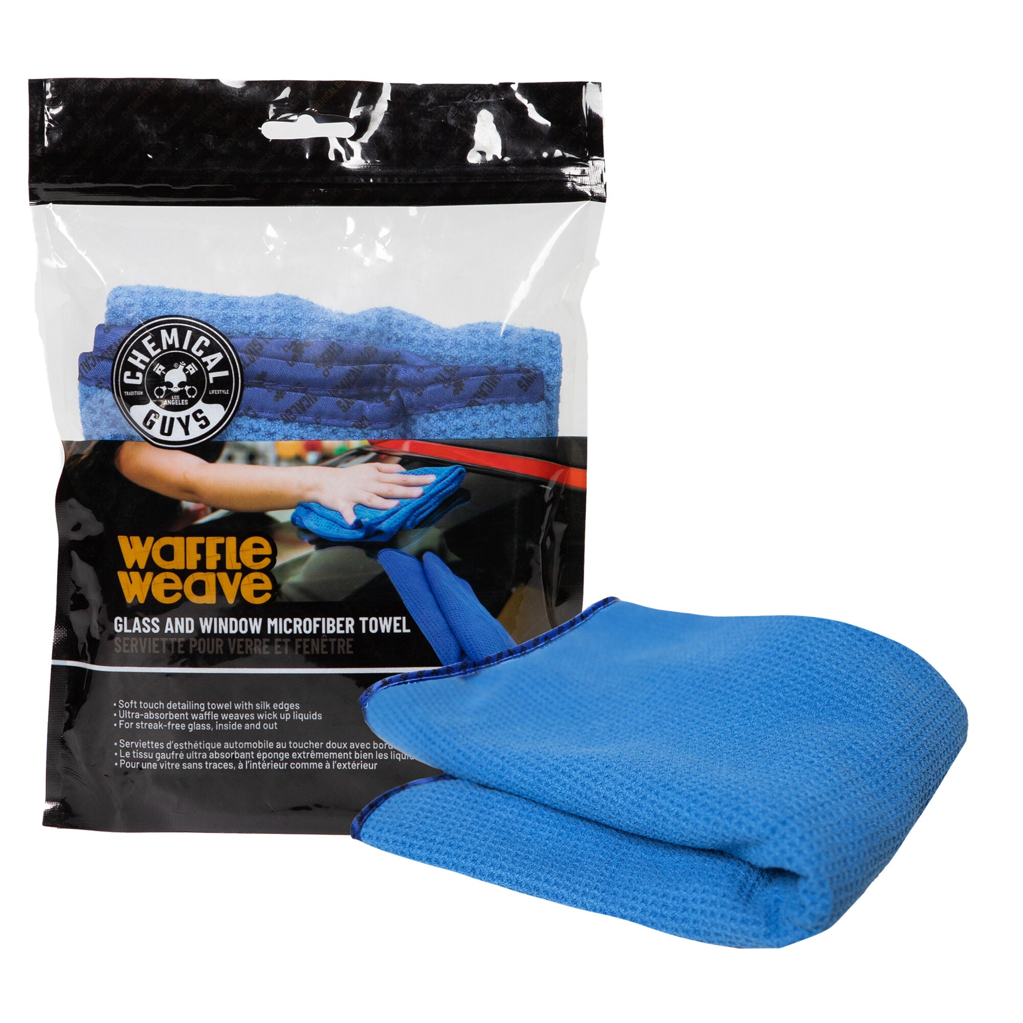 Waffle Weave Glass and Window Microfiber Towel - Image 7