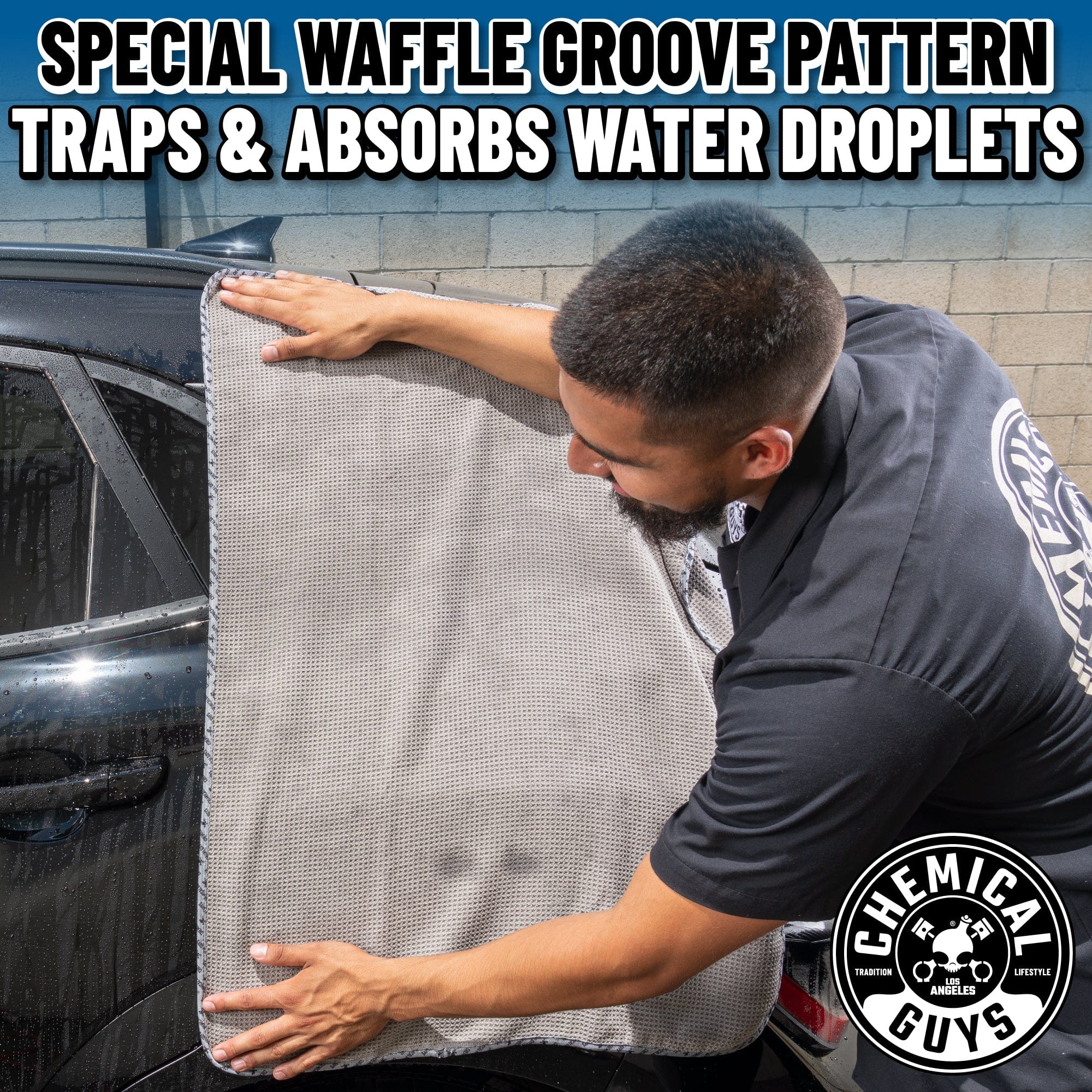 Waffle Weave Gray Matter Microfiber Drying Towel - Image 7