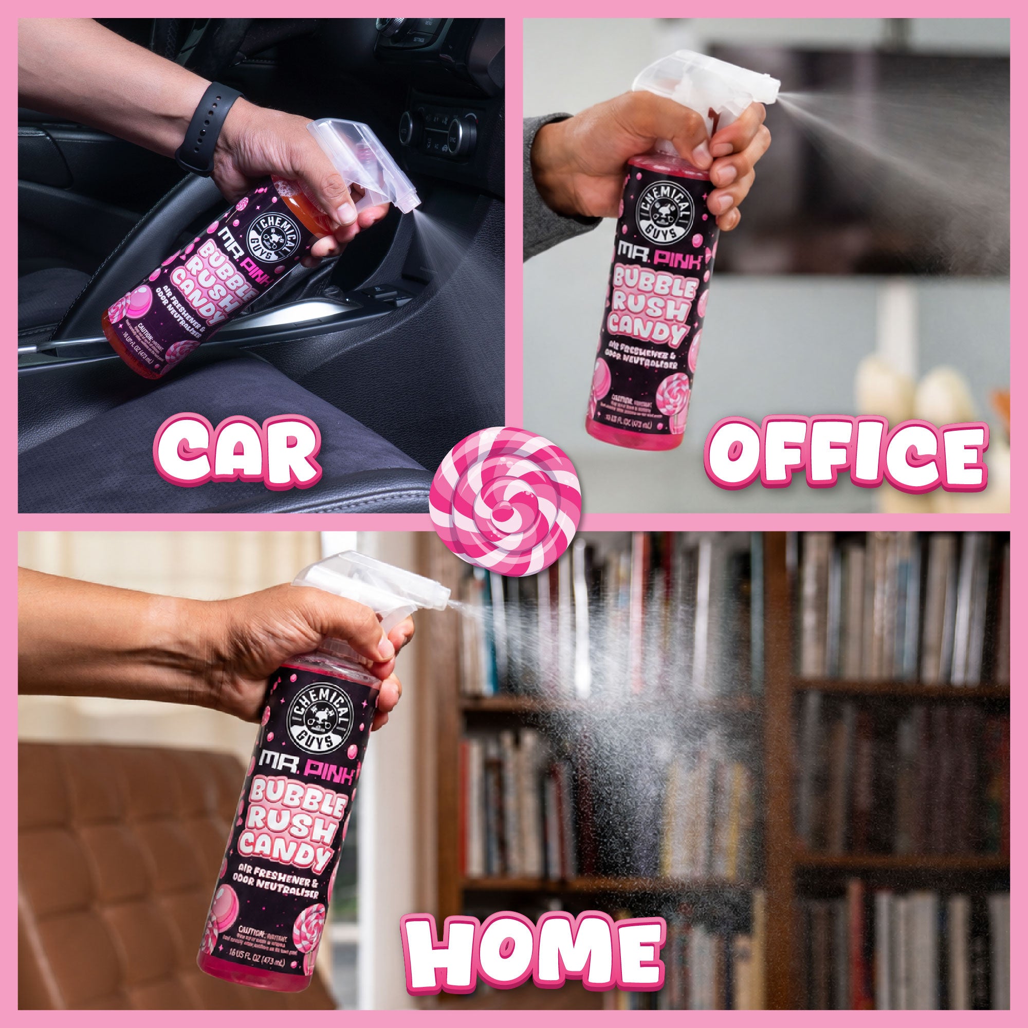Mr. Pink Bubble Rush Candy Air Freshener & Odor Neutralizer - Image 3