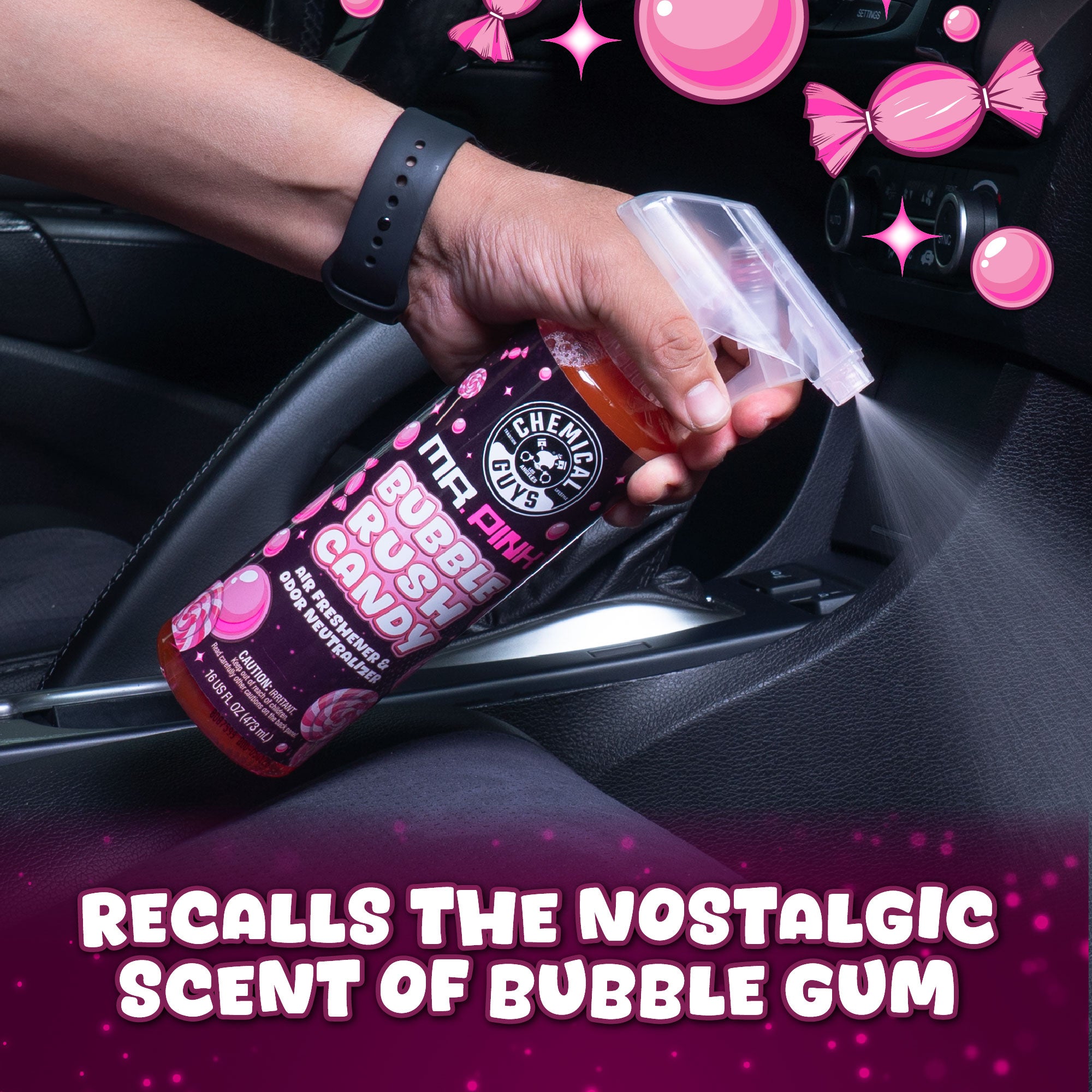 Mr. Pink Bubble Rush Candy Air Freshener & Odor Neutralizer - Image 4