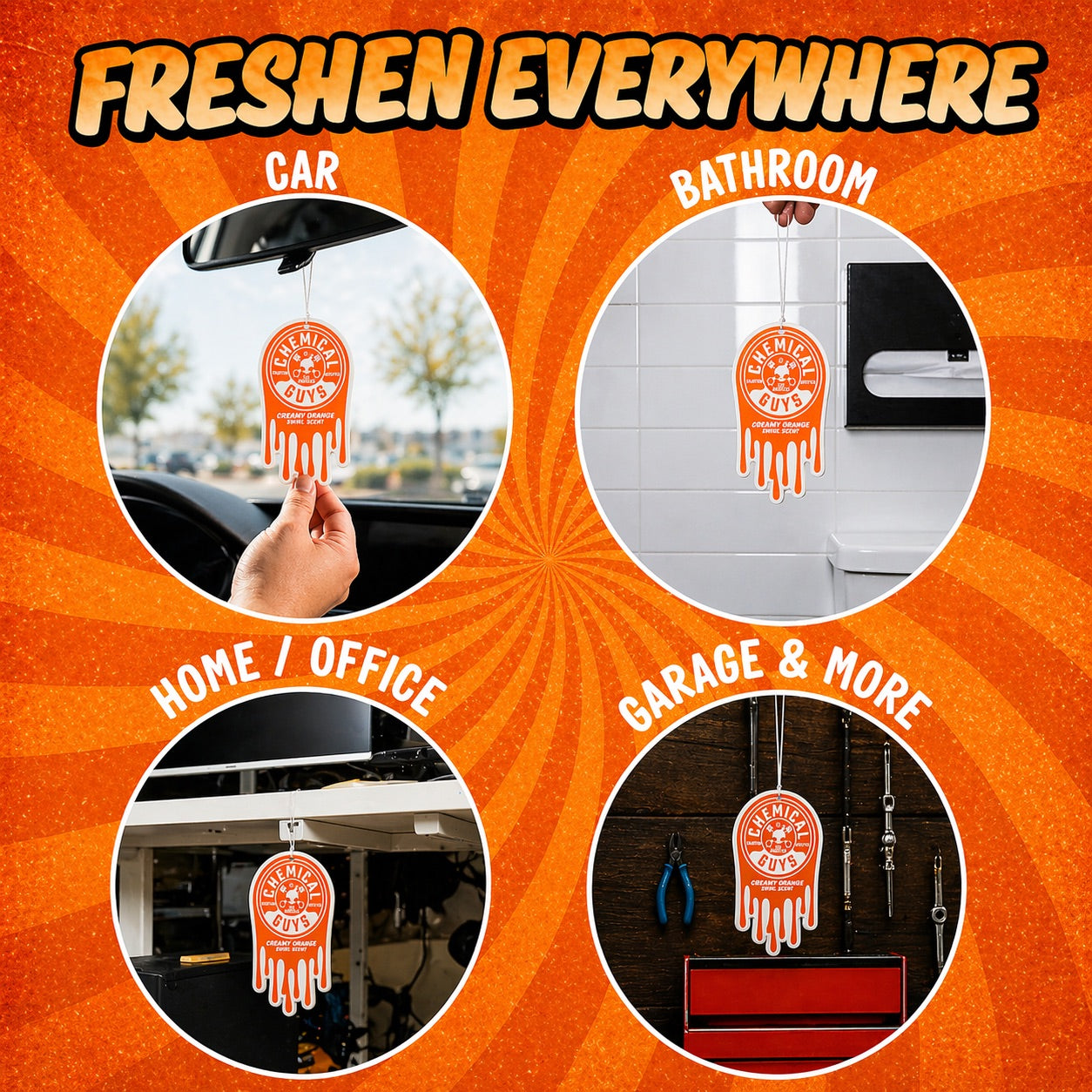 Creamy Orange Swirl Hanging Air Freshener - Image 3