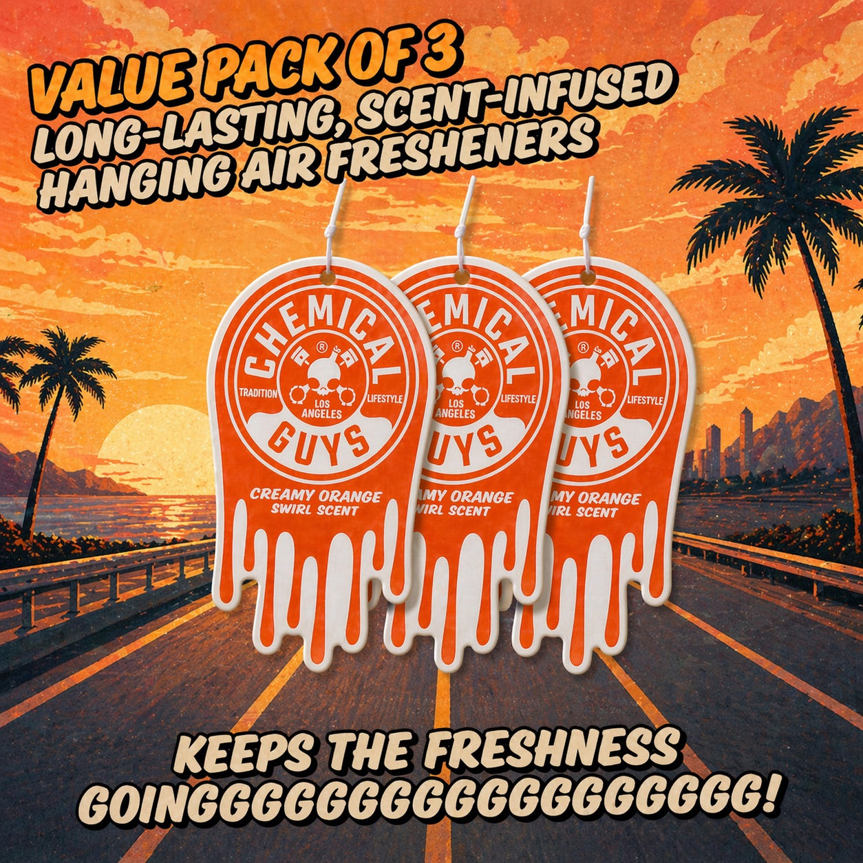 Creamy Orange Swirl Hanging Air Freshener - Image 4