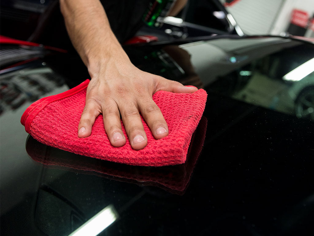Waffle Weave Glass and Window Microfiber Towel - Image 3